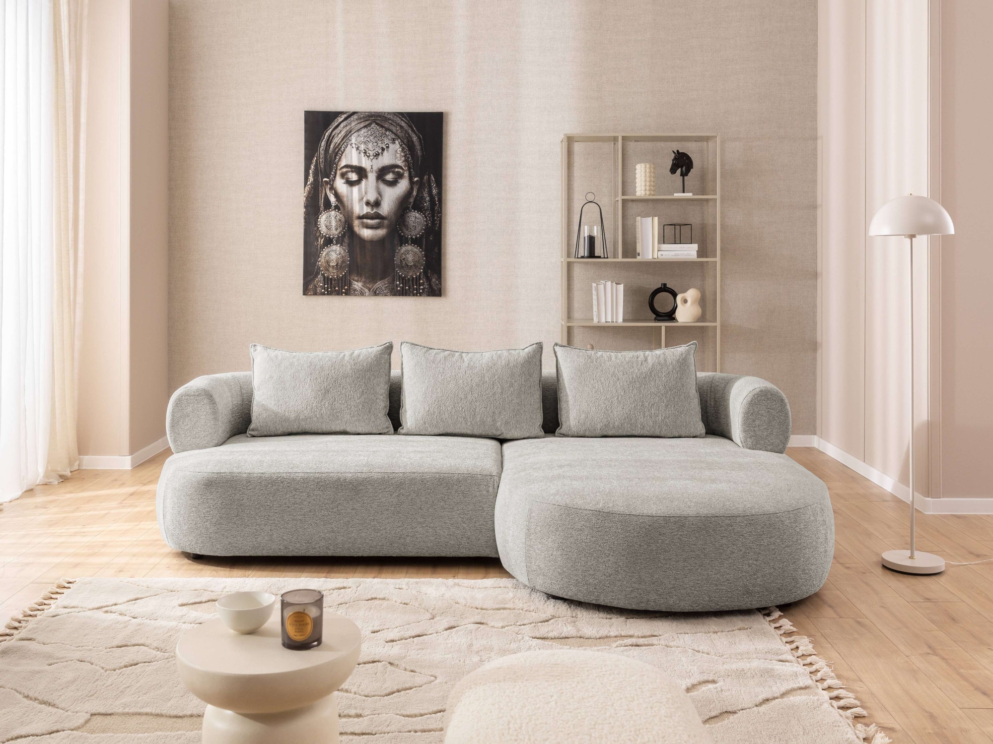 Home affaire Ecksofa »LUSSAC L-Form Design-Sofa mit Zierkissen, Masse B/T/H: 257/159/78 cm« hoher Sitzkomfort und modernes Design, Sofa ohne Bettfunktion