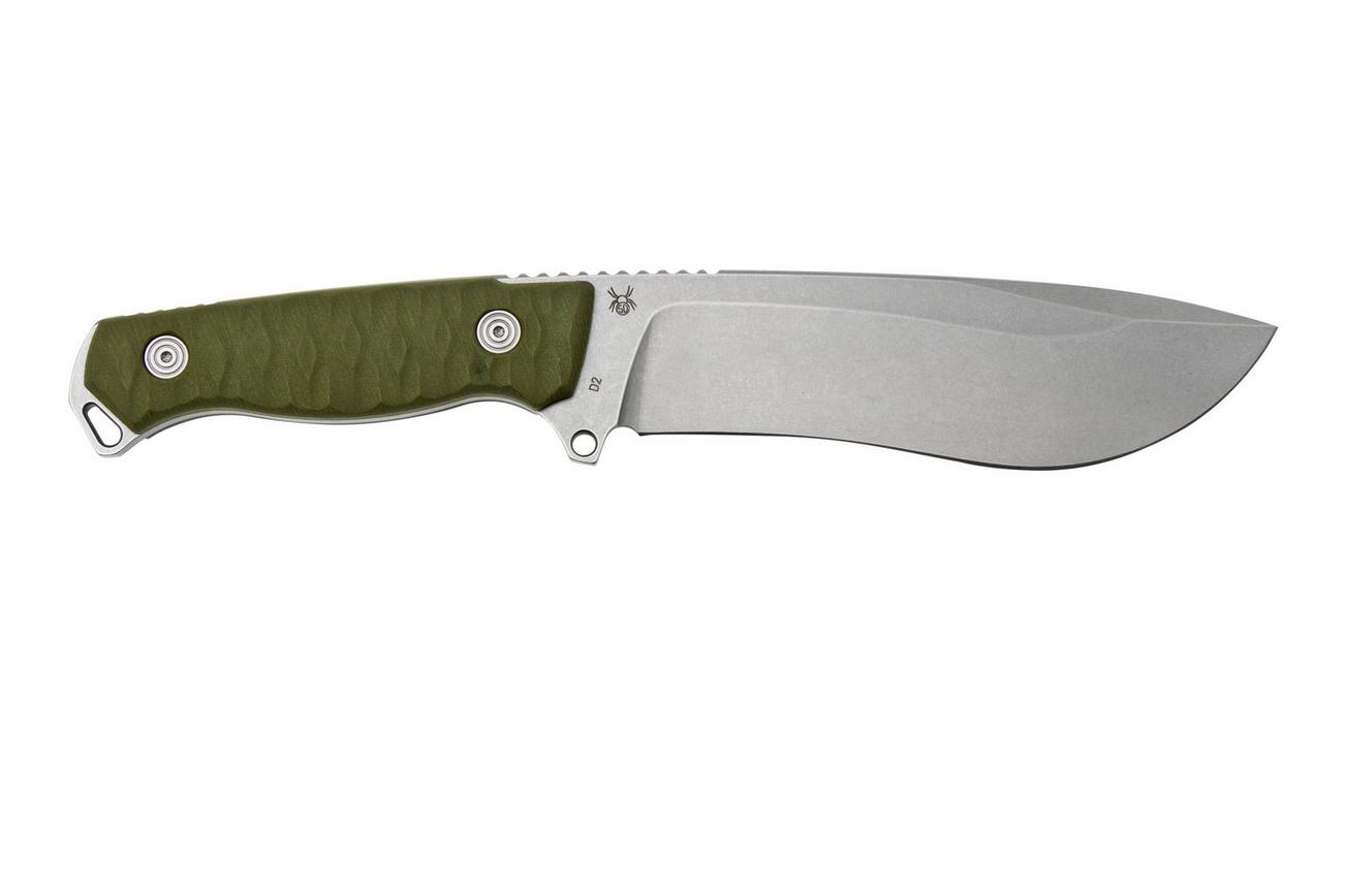 Black Fox Golem, Stonewashed D2 Blade, OD Green G10 vaststaand mes