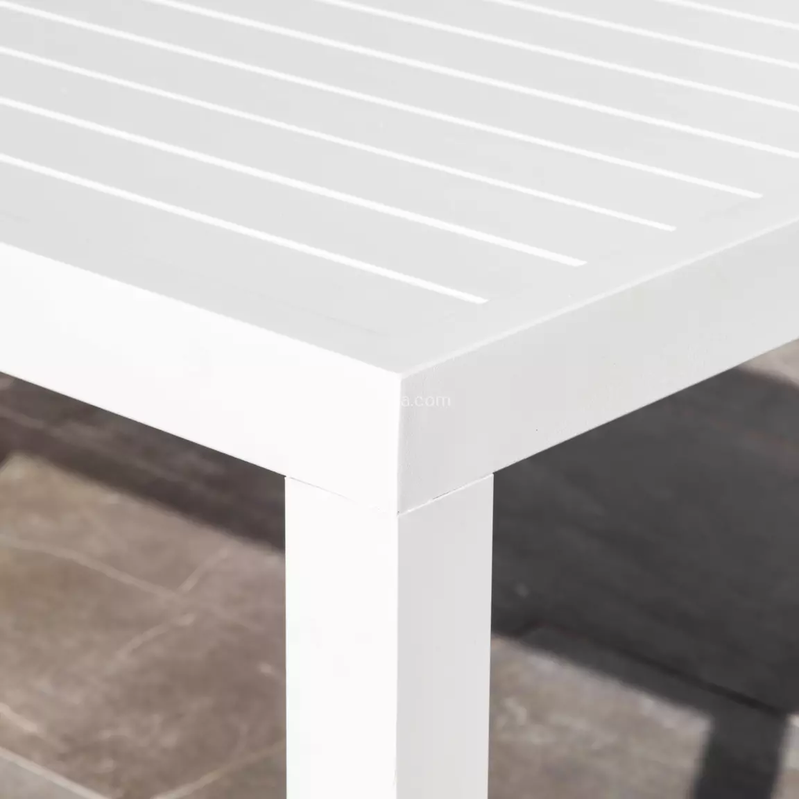 Table de jardin haute en aluminium 6 places (160 x H105 cm) Murano Blanc