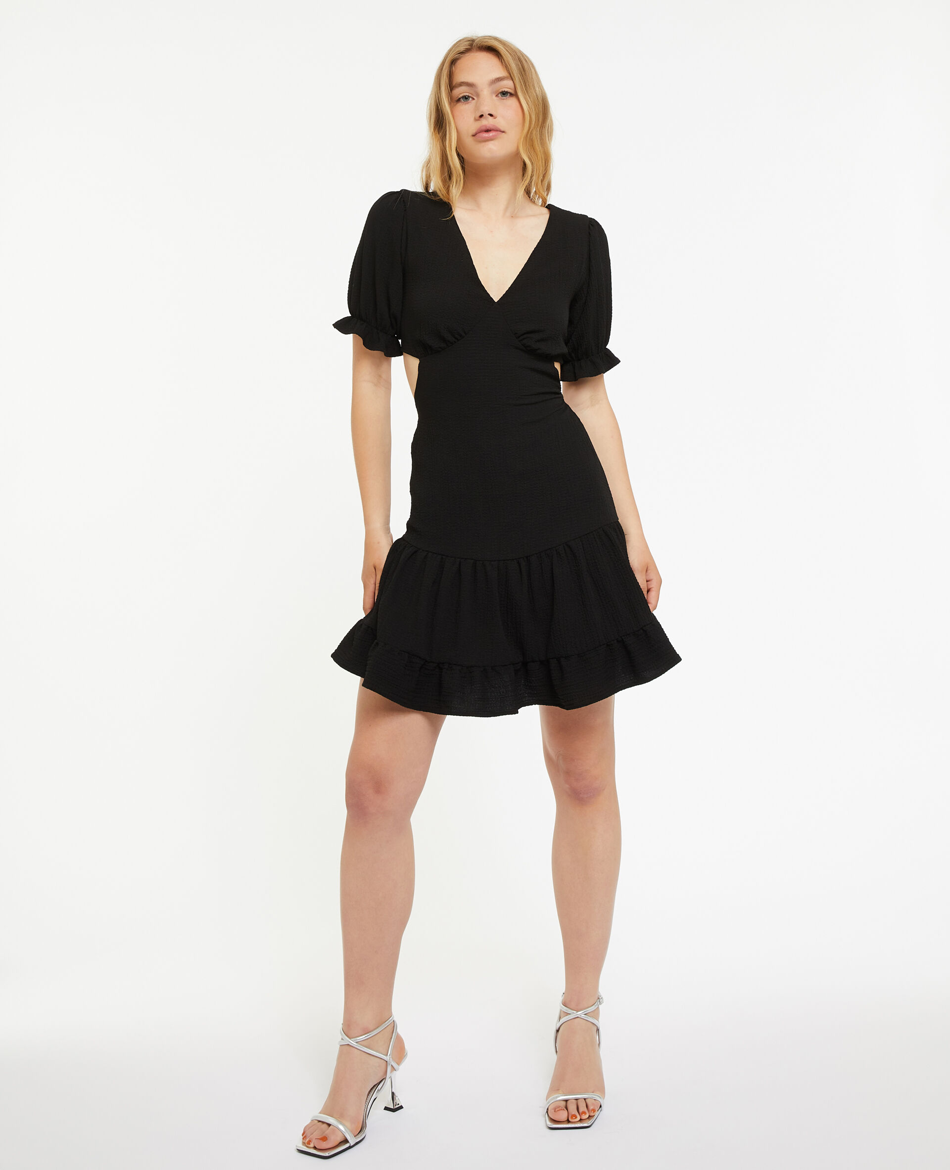 Robe courte dos-nu - Noir