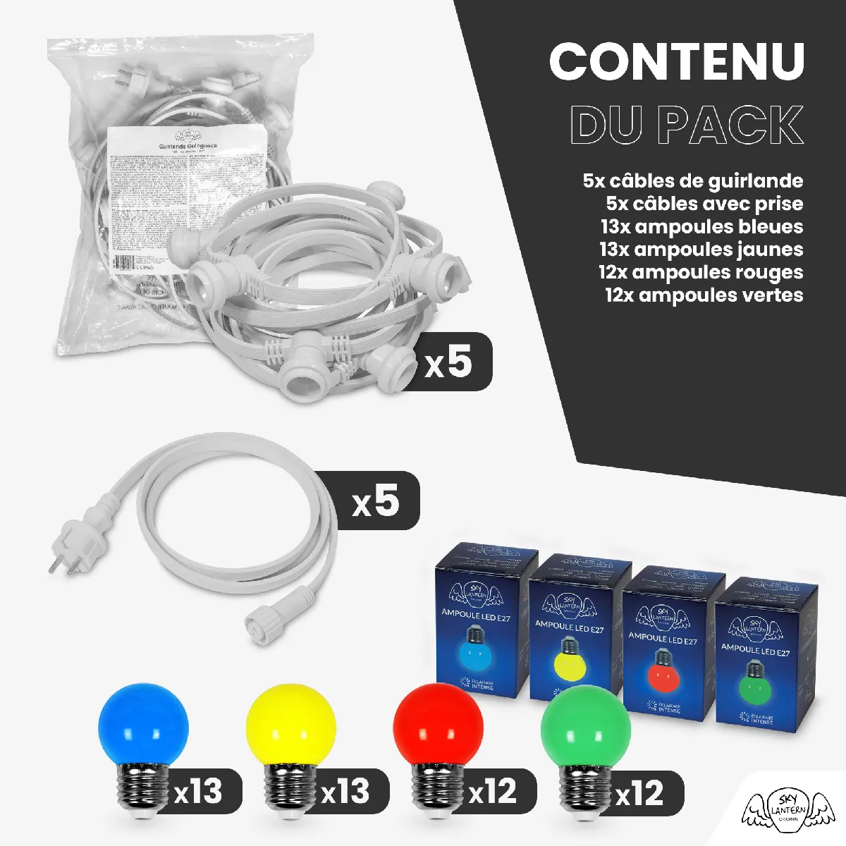 SkyLantern Guirlande Guinguette 50m