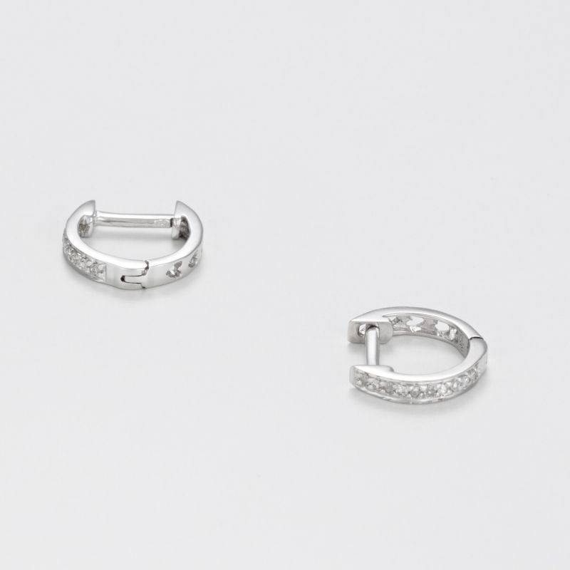Boucles d'oreilles Or Blanc et Diamant