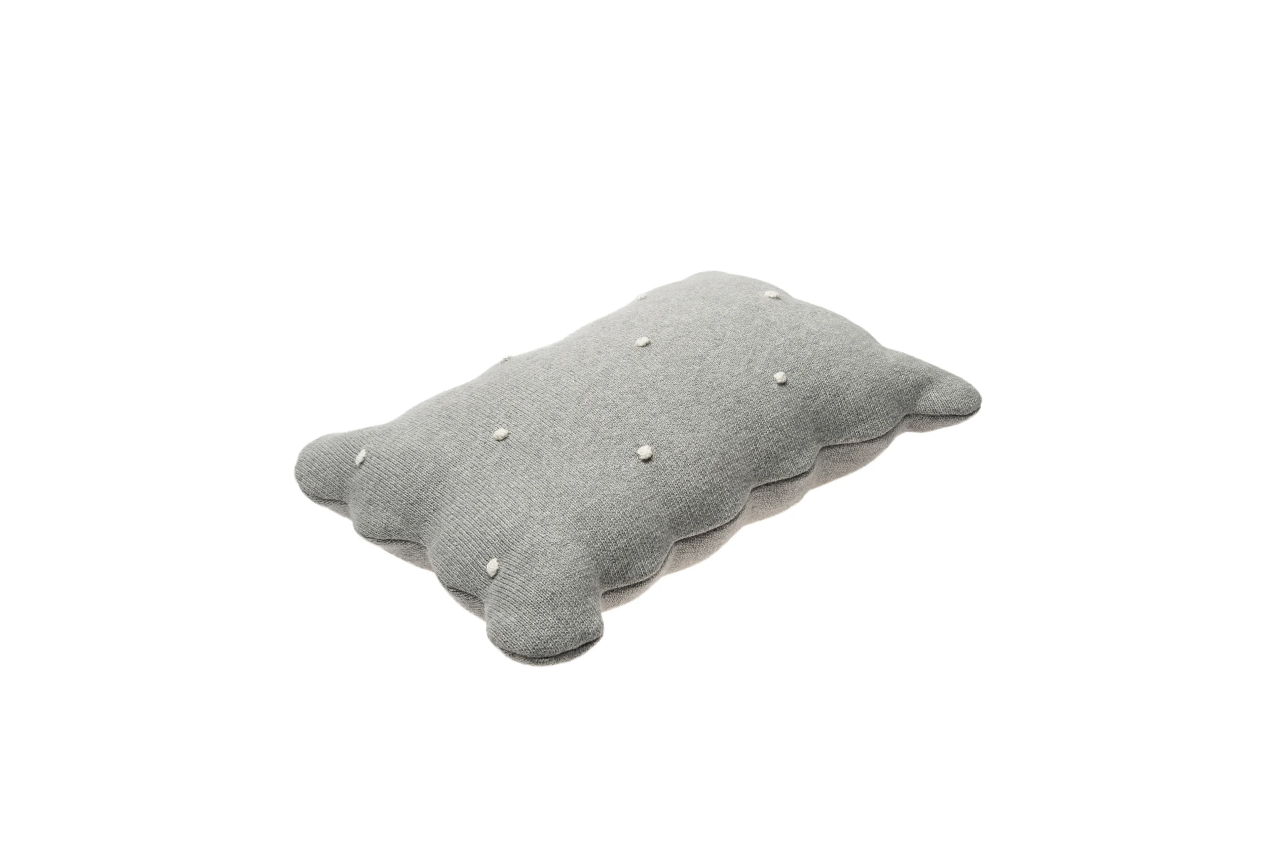 BISCUIT - Coussin en tricot en coton | Gris