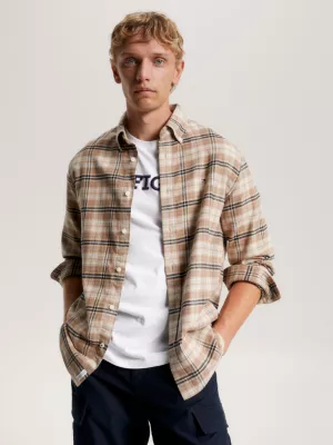 Camisa Tommy Tartan Escovada de Corte Regular