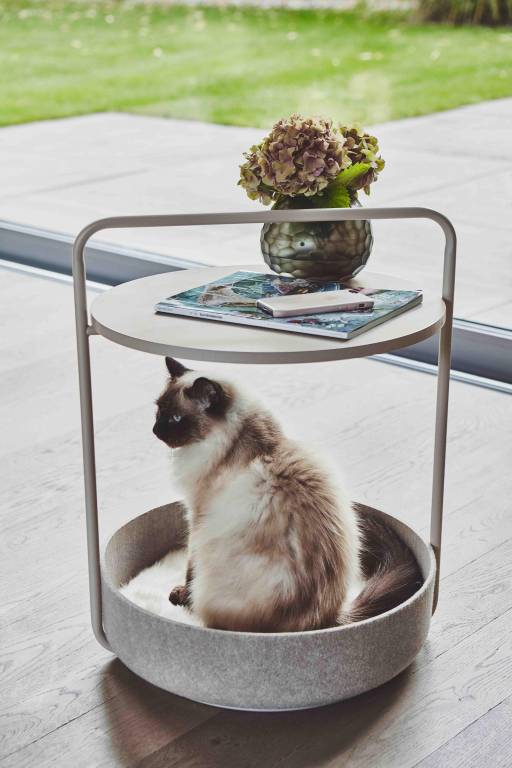 MiaCara Tavolino kattenmand bijzettafel Ø50 concrete
