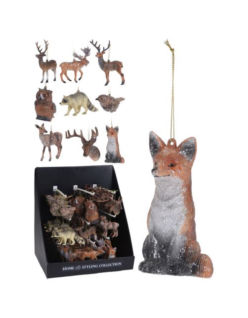 Homestyle Hangdeco Dieren - Kerstversiering - 12x6x12 cm Assorti