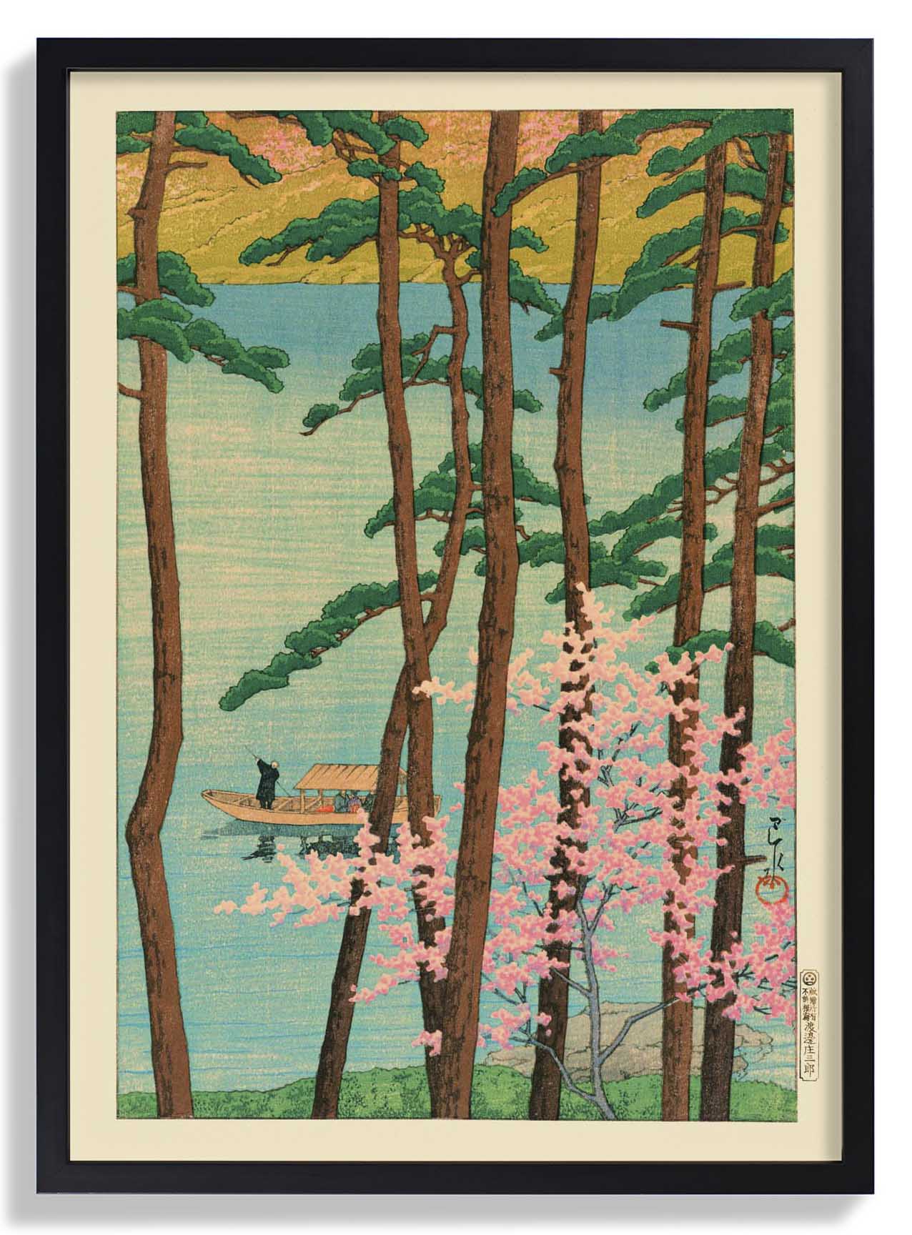 Frühling in Arashiyama bei Hasui