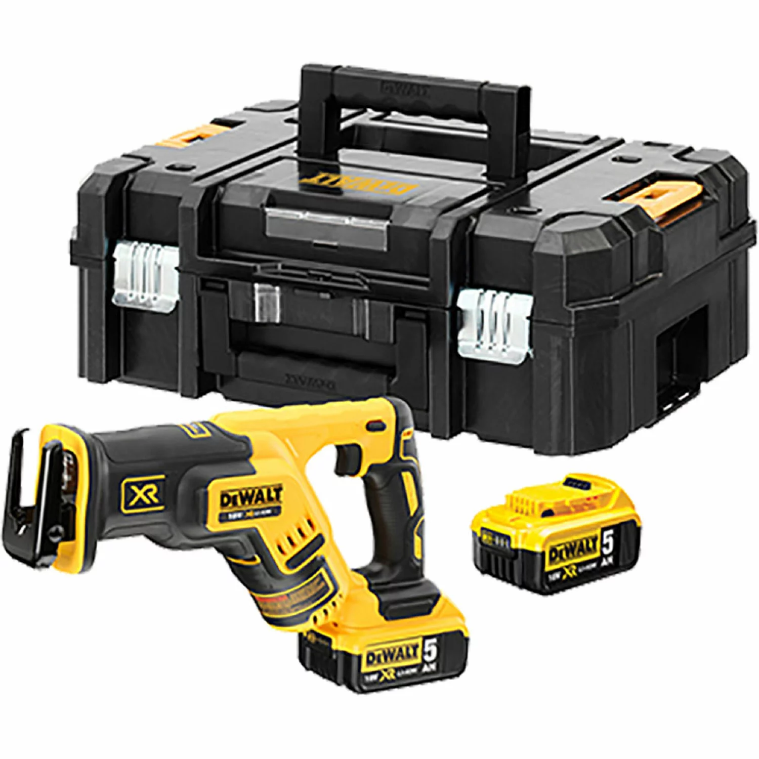 DeWALT DCS367P2 18V Li-Ion accu reciprozaag set (2x 5.0Ah accu) in TSTAK - koolborstelloos