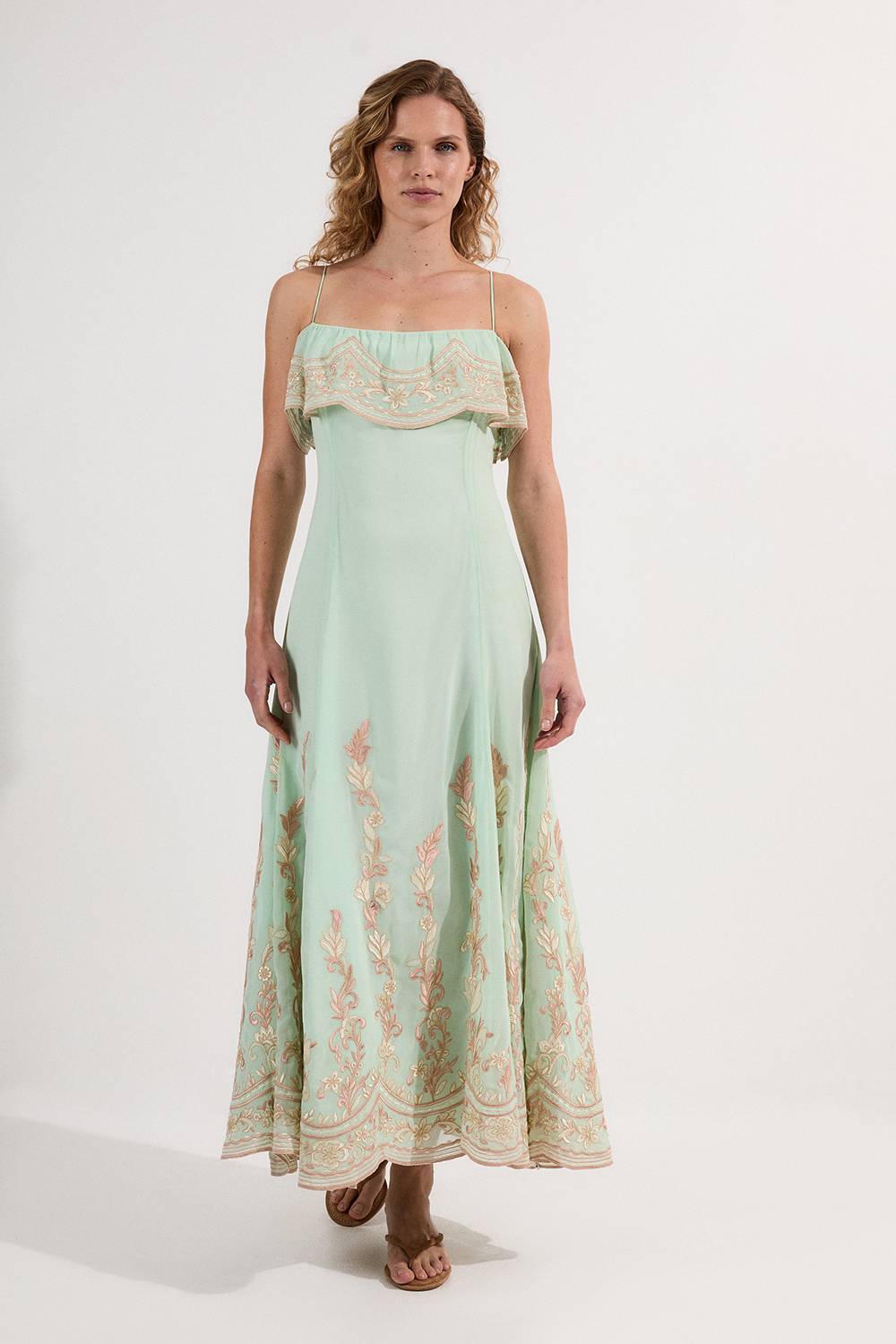 KarenMillen Robe Midi à Bretelles avec Appliqués Brodés Petite