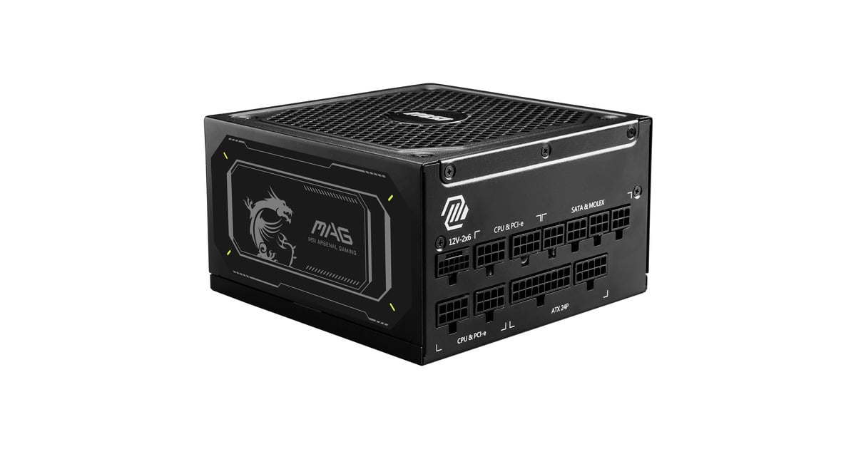 MSIMAG A1000GL PCIE5 II modulaire 1000 watt voeding   (Zwart, 1x 12V-2x6, 4x PCIe)