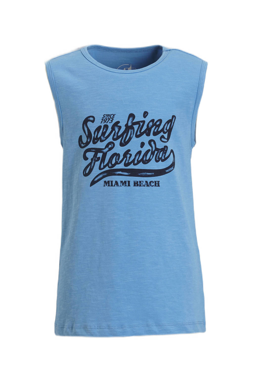 anytime singlet met printopdruk blauw