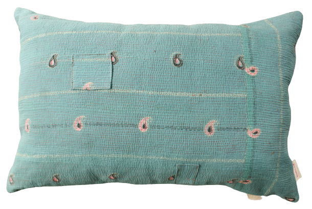 Kussen Kantha vintage 40x60 cm aqua