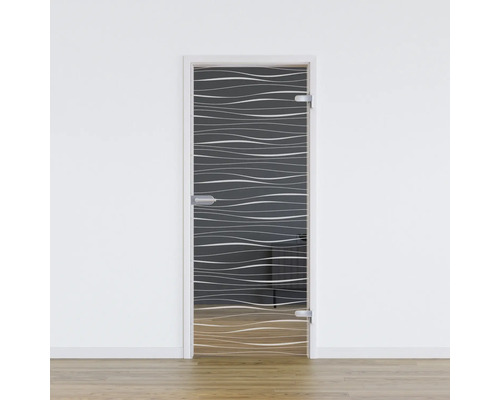 Pertura glazen deur complete set Glera Tidal 01 584x1960x8 mm rechtsdraaiend incl. Jonte Studio beslag, niet afsluitbaar