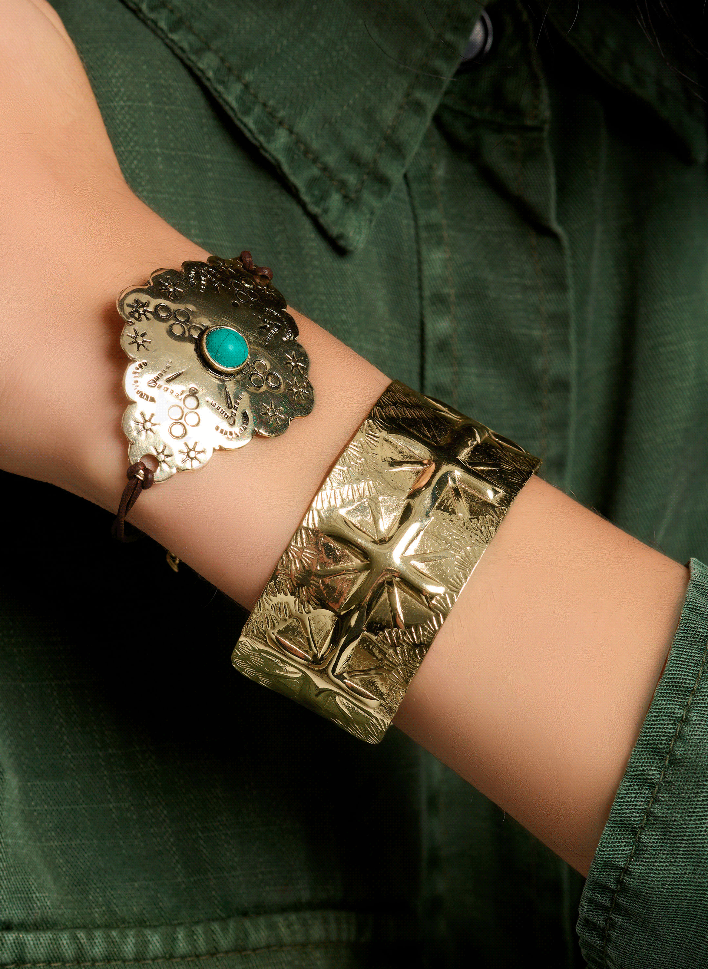 ADSILA - Bracelet jonc ajustable en laiton | Doré
