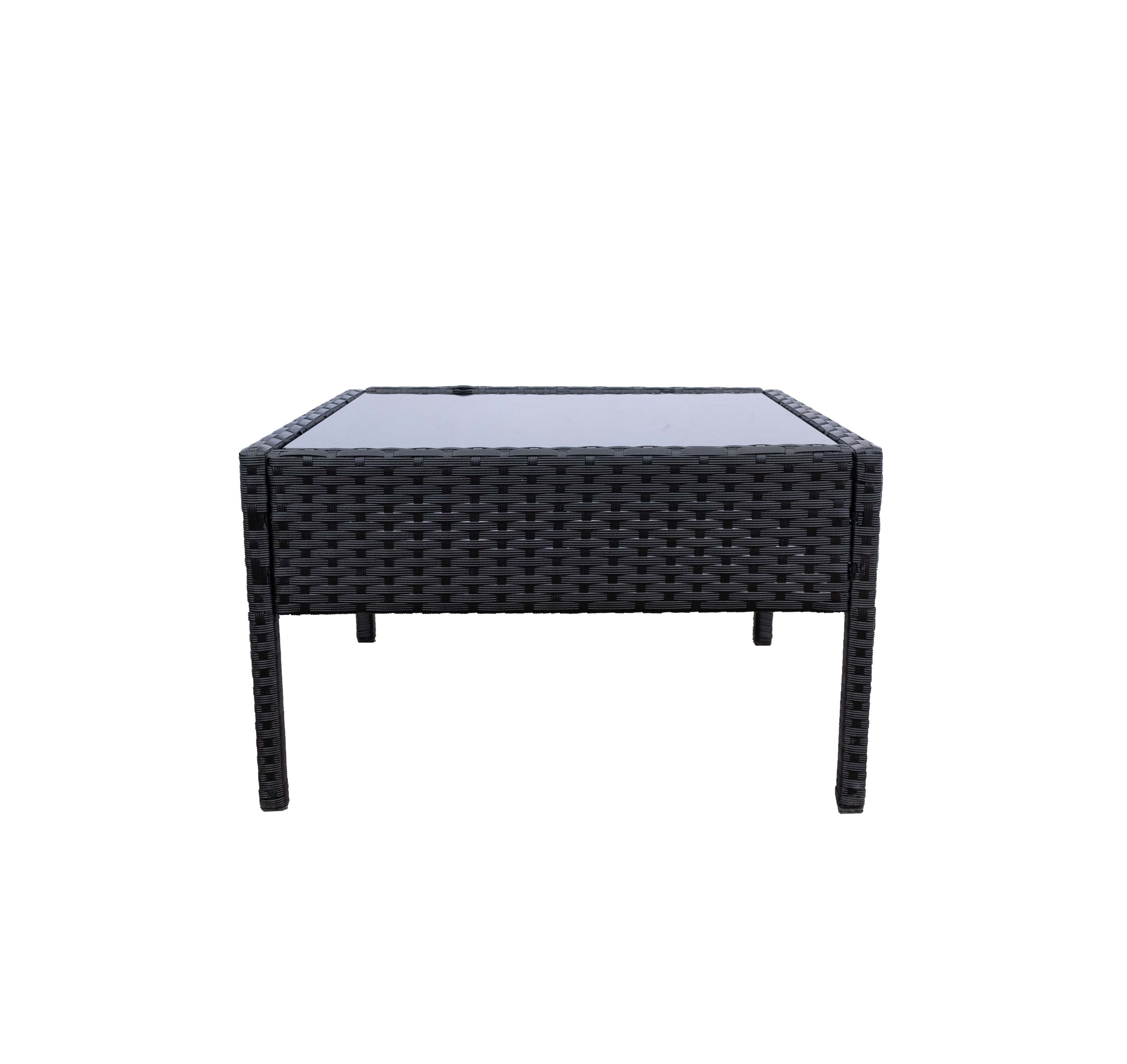 Rattanlounge BARI schwarz/anthrazit