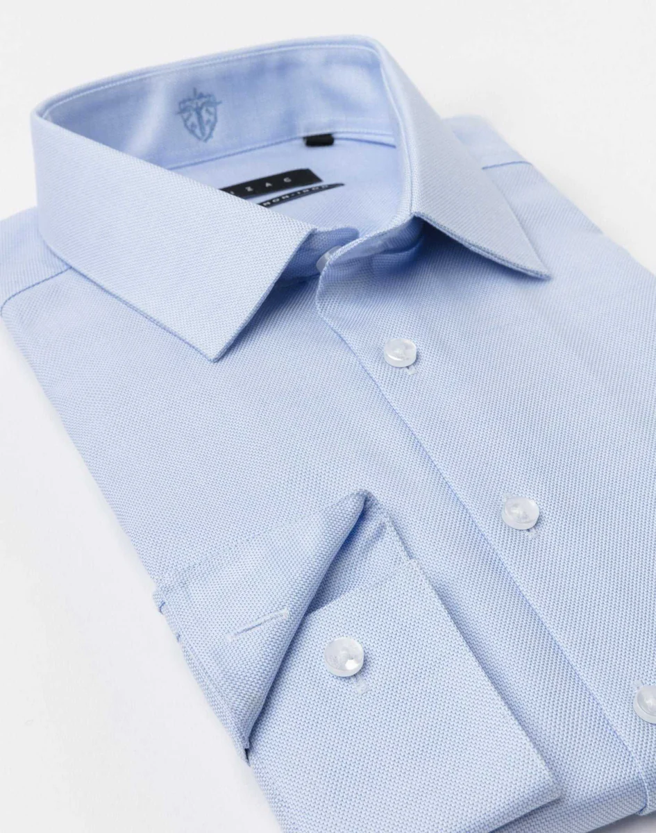 Chemise non-iron coton ciel