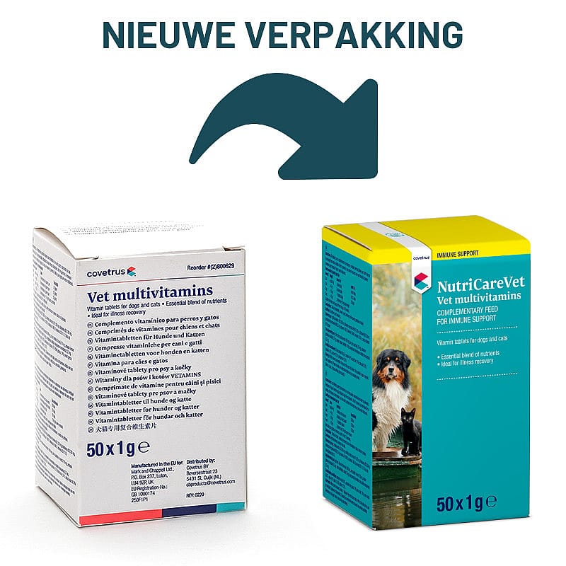 NutriCareVet Vetamins Multivitaminen Hond Kat 50 tabletten | 11844