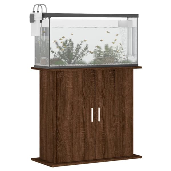 vidaXL Akvariumstativ brun eik 81x36x73 cm konstruert tre