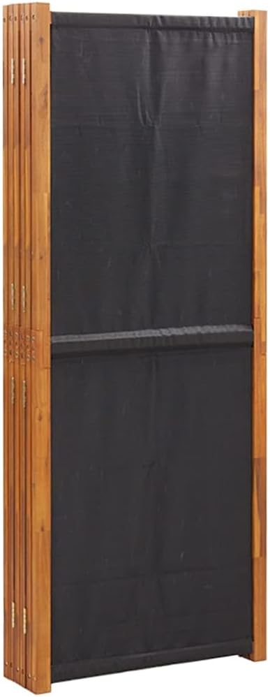 vidaXL Raumteiler 6-TLG. Trennwand Stellwand Paravent Spanische Wand Sichtschutz Umkleide Faltwand Raumtrenner Holz Schwarz 420x180 cm UT0921009