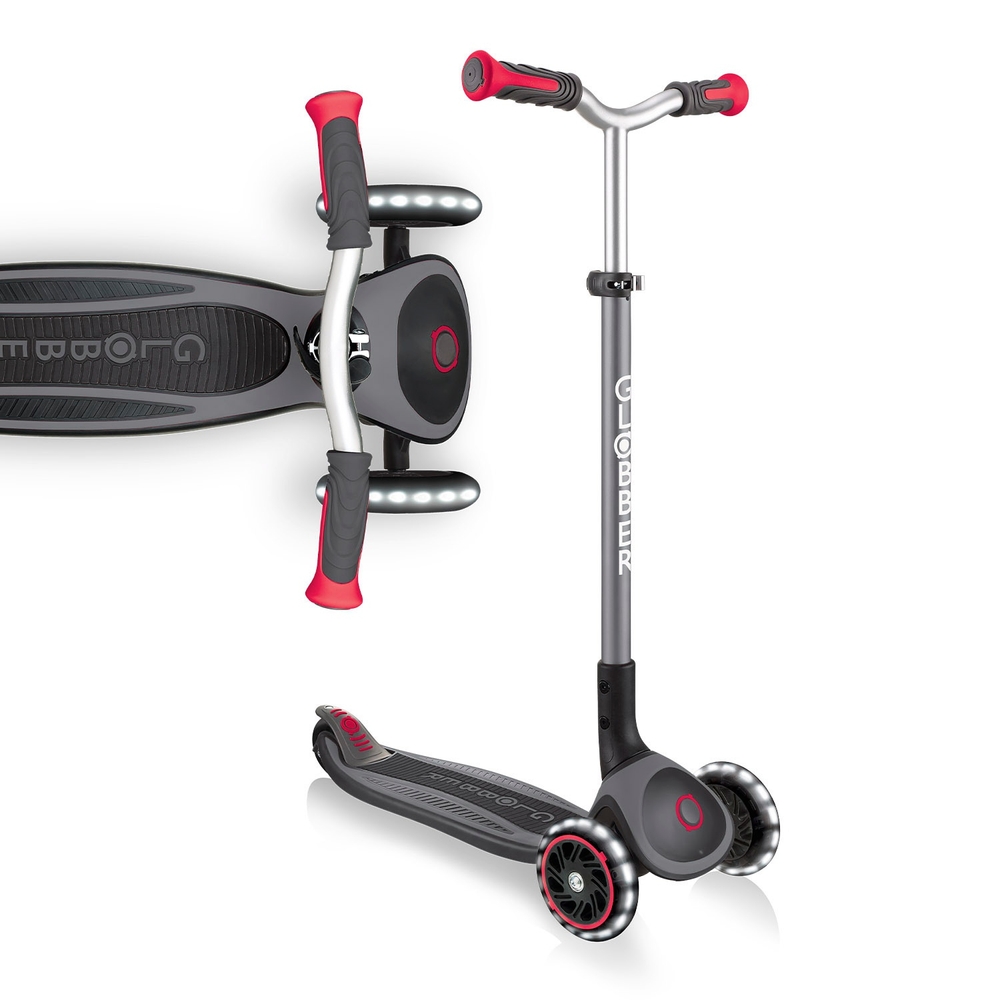 Globber MASTER LIGHTS Faltroller Schwarz-Rot
