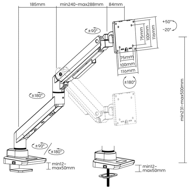 LogiLink Monitorarm 17-49