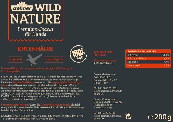 Dehner Wild Nature Hundesnack Entenhälse, 200