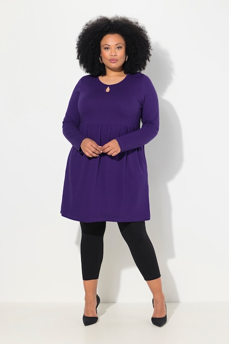 Longshirt, Jacquard, A-Linie, Rundhals, Langarm