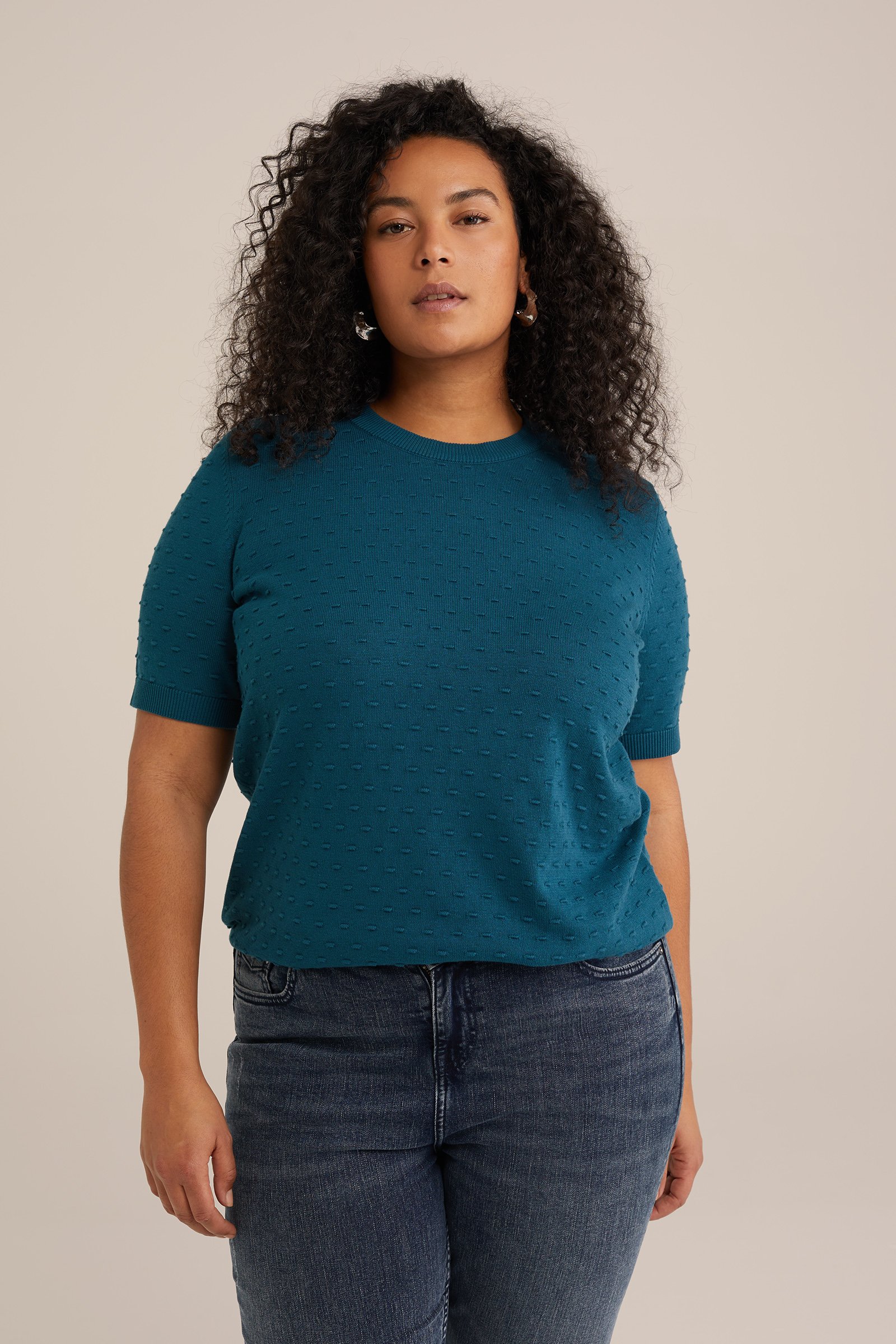 trui met structuur WE Fashion Blauw
