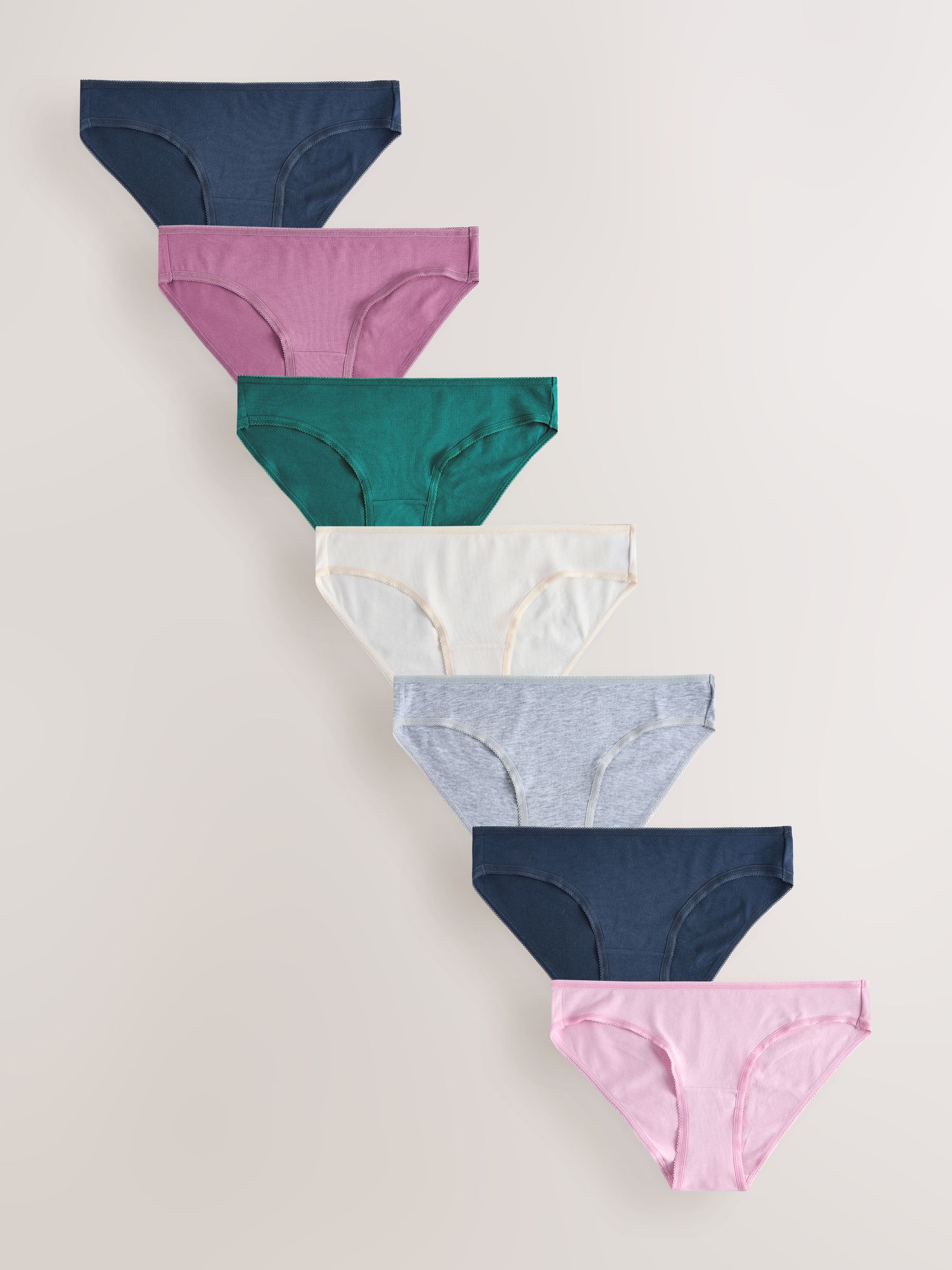 Roze/blauw - Set van 7 slips met hoog katoengehalte