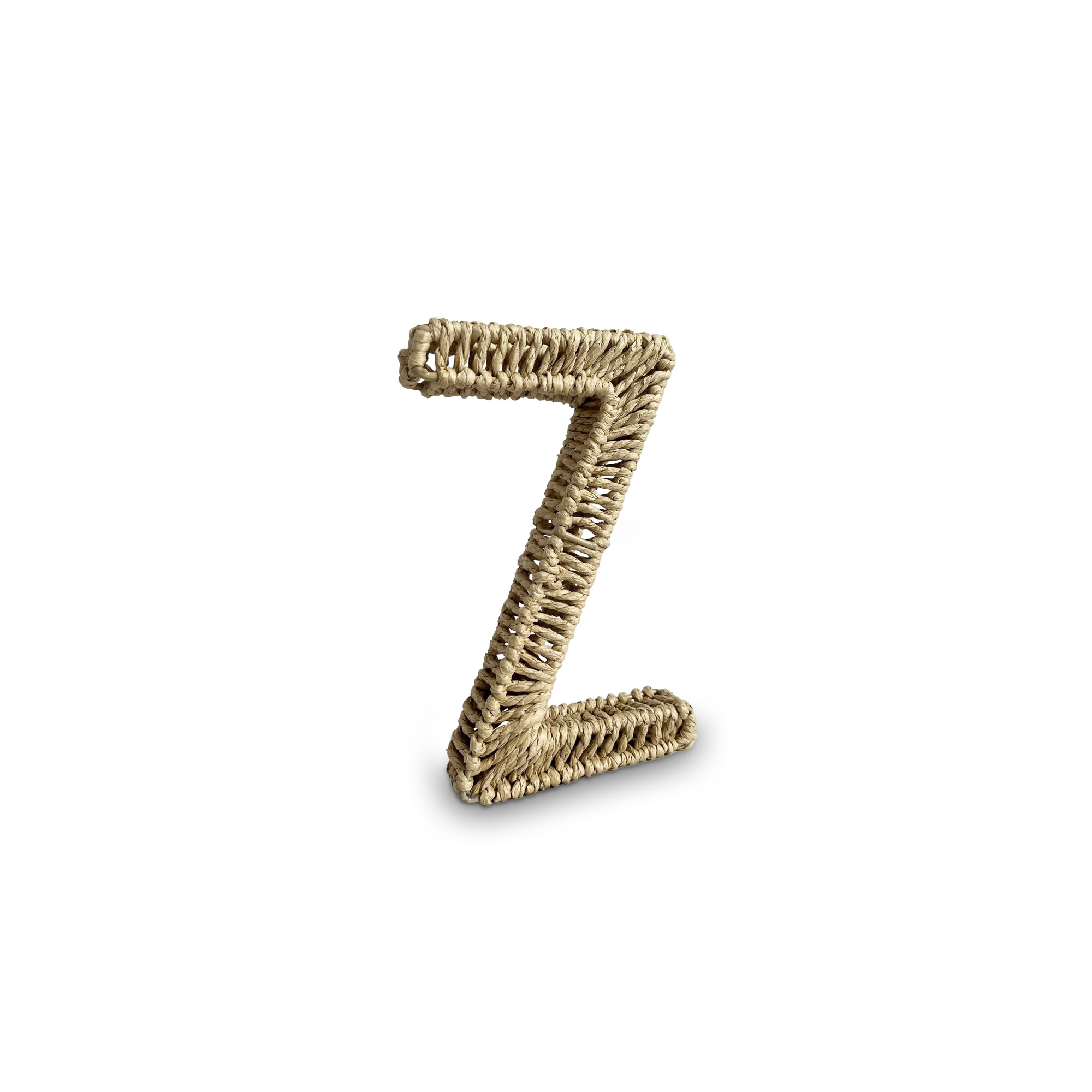 Buchstabe 'Z' aus Papiergeflecht, braun, H 20,5 cm, B 12,5 cm, L 3,5 cm von fischer's lagerhaus