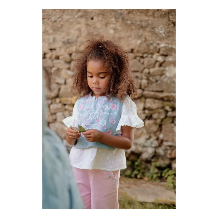 Louise Misha Top Maina Brodé | Bleu