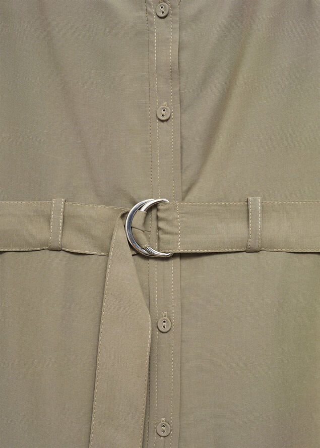 MANGO Lyocell jumpsuit with belt Beige - khaki