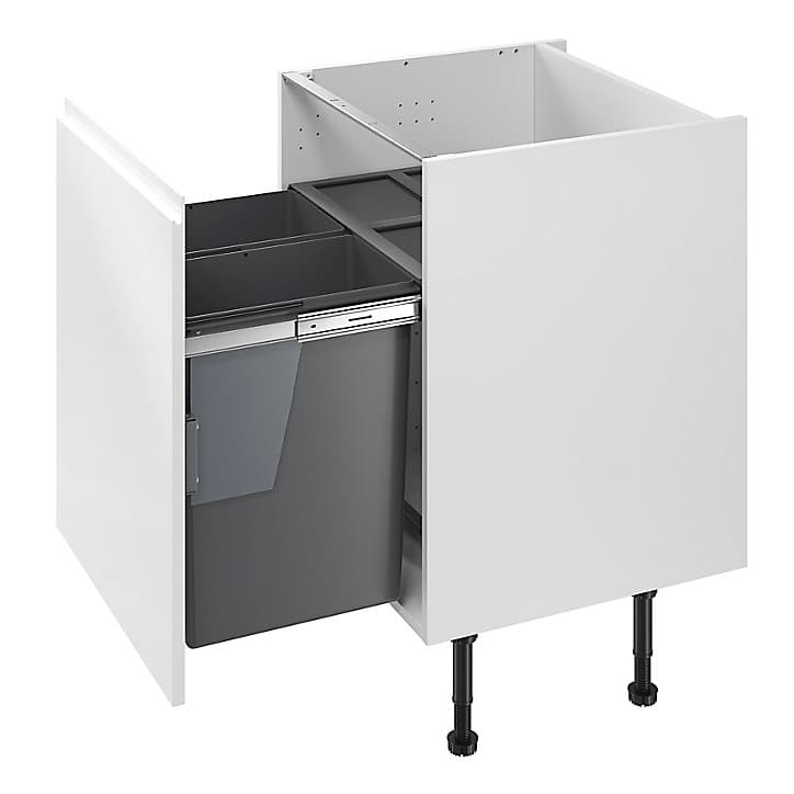 Poubelle de tri coulissante GoodHome Vigote 60 cm, 2 bacs