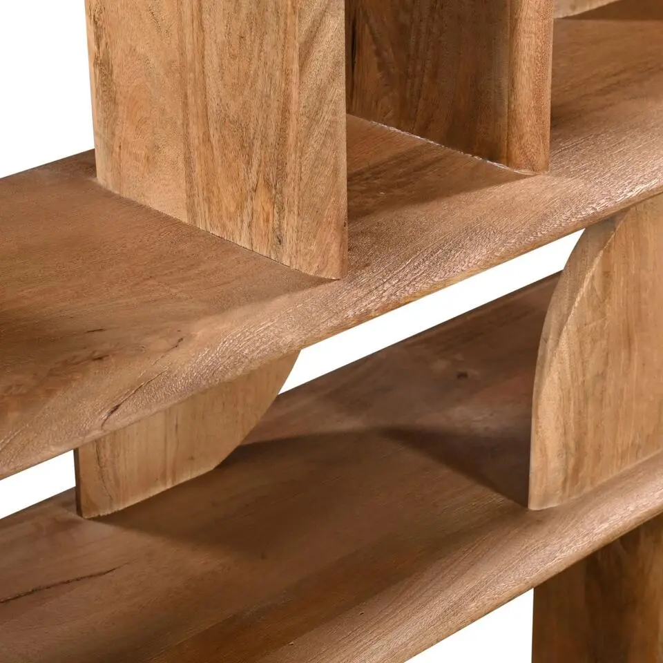 Wandkast Naturel Mangohout - Open - 170x35x140cm - Solis