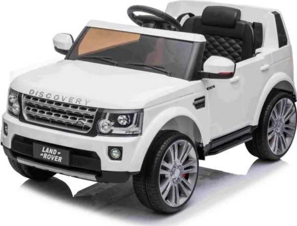 Land Rover Discovery elektrisk børnebil hvid   fjernbetjening   EVA-hjul   langsom start   MP3-radio