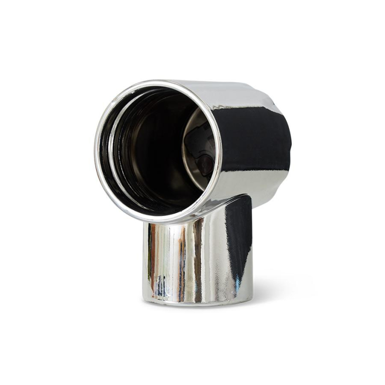 HKliving Retro Ceramic klok Chrome