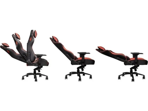 Ttesports GT-Fit 100 - Stol - armstøtter - T-formet - drejeled - aluminium, PVC, stål, kunstig læder, high-density skum - sort, rød