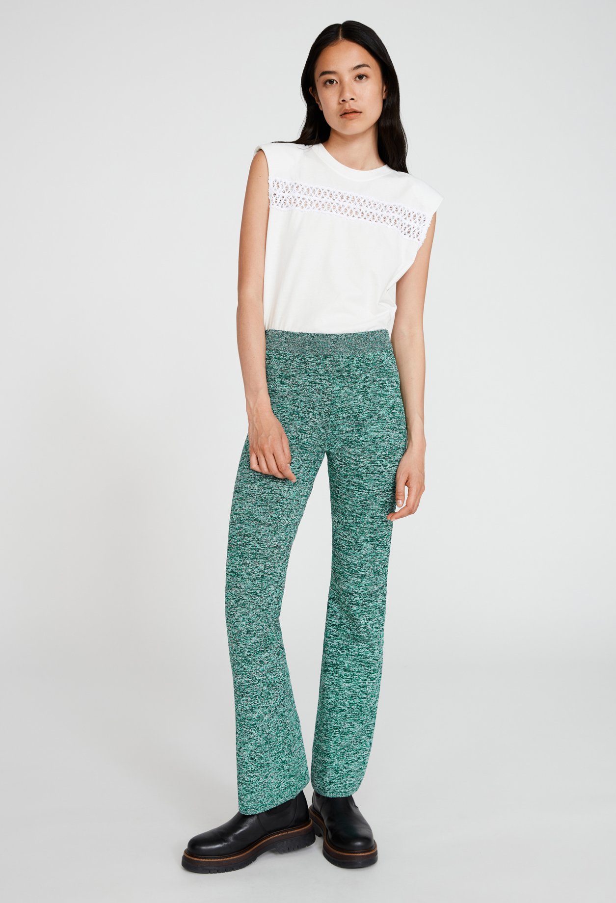 Pantalon maille effet chinee