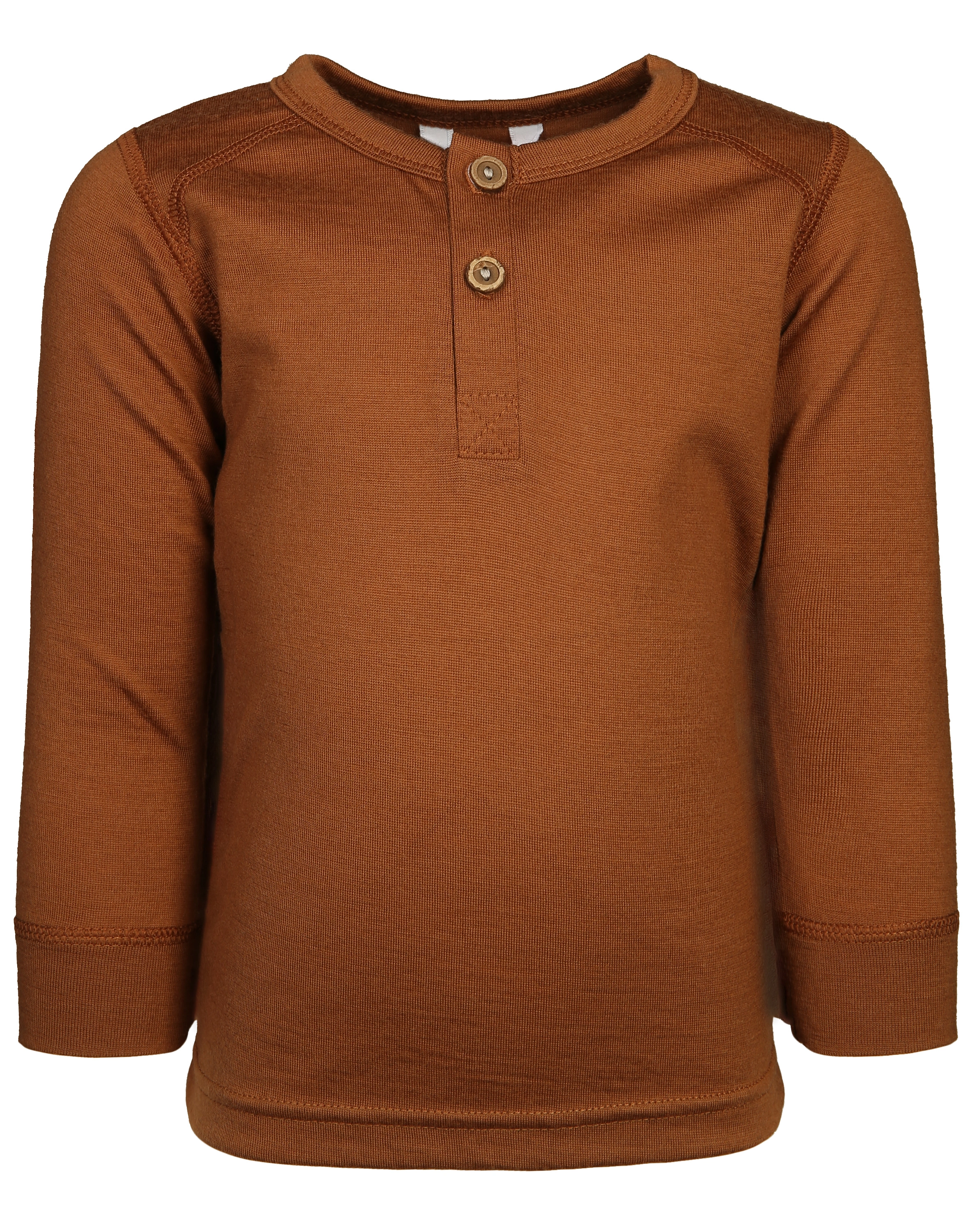 Woll-Langarmshirt 625 - BUTTONS in dark copper