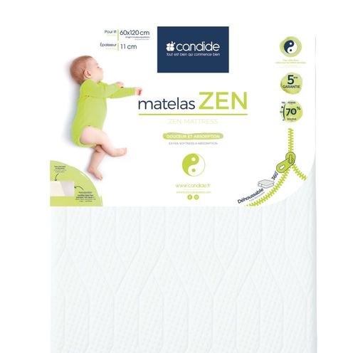Matelas Zen déhoussable 60x120x10 cm - CANDIDE