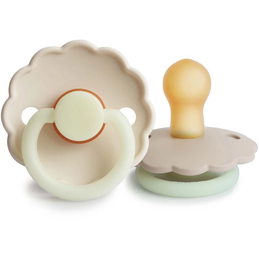 FRIGG Nachtschnuller Daisy Cream nightCroissant 0-6 Monate