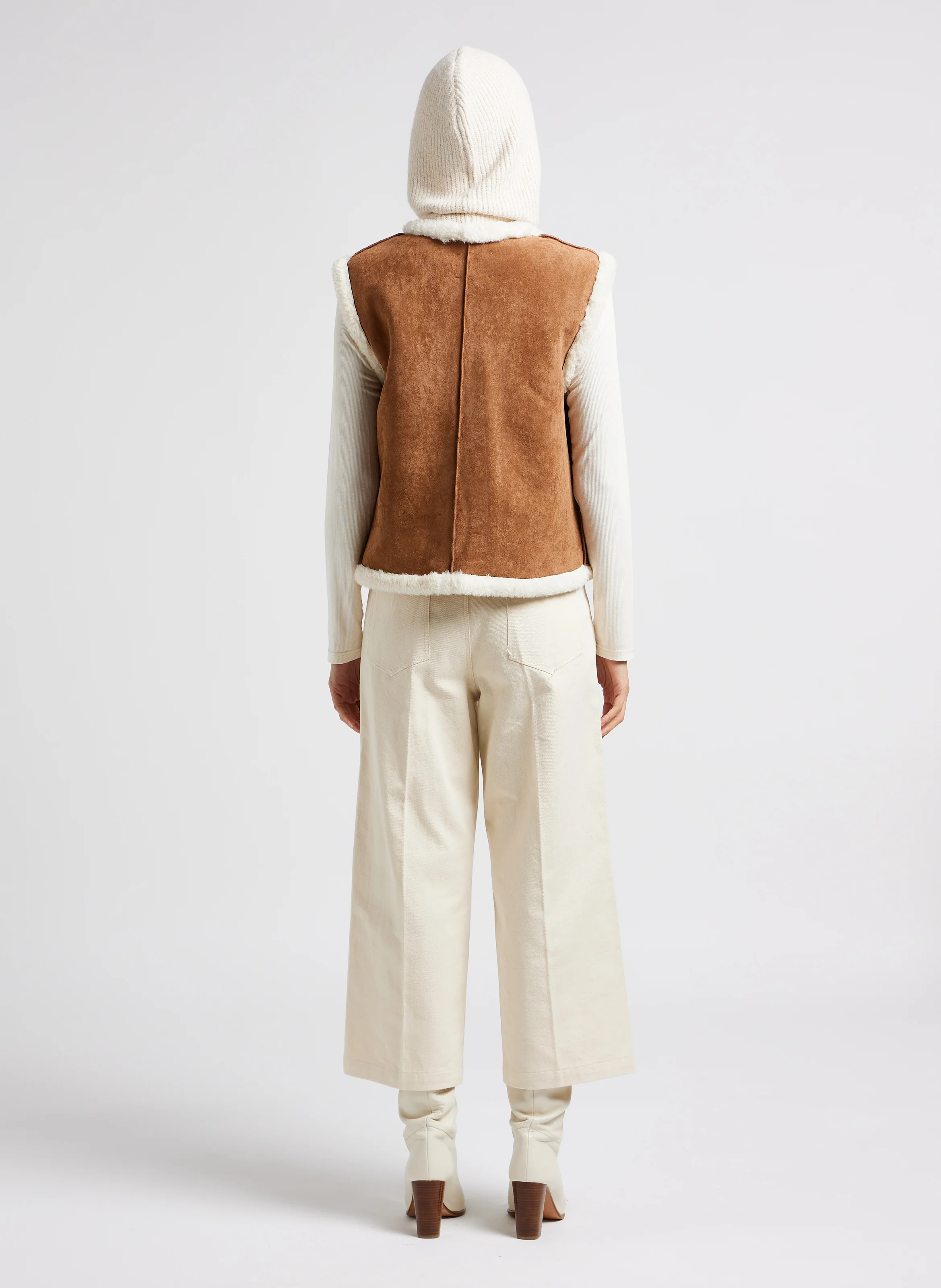 LEOPOLD - Pantacourt taille mi-haute en coton | Beige