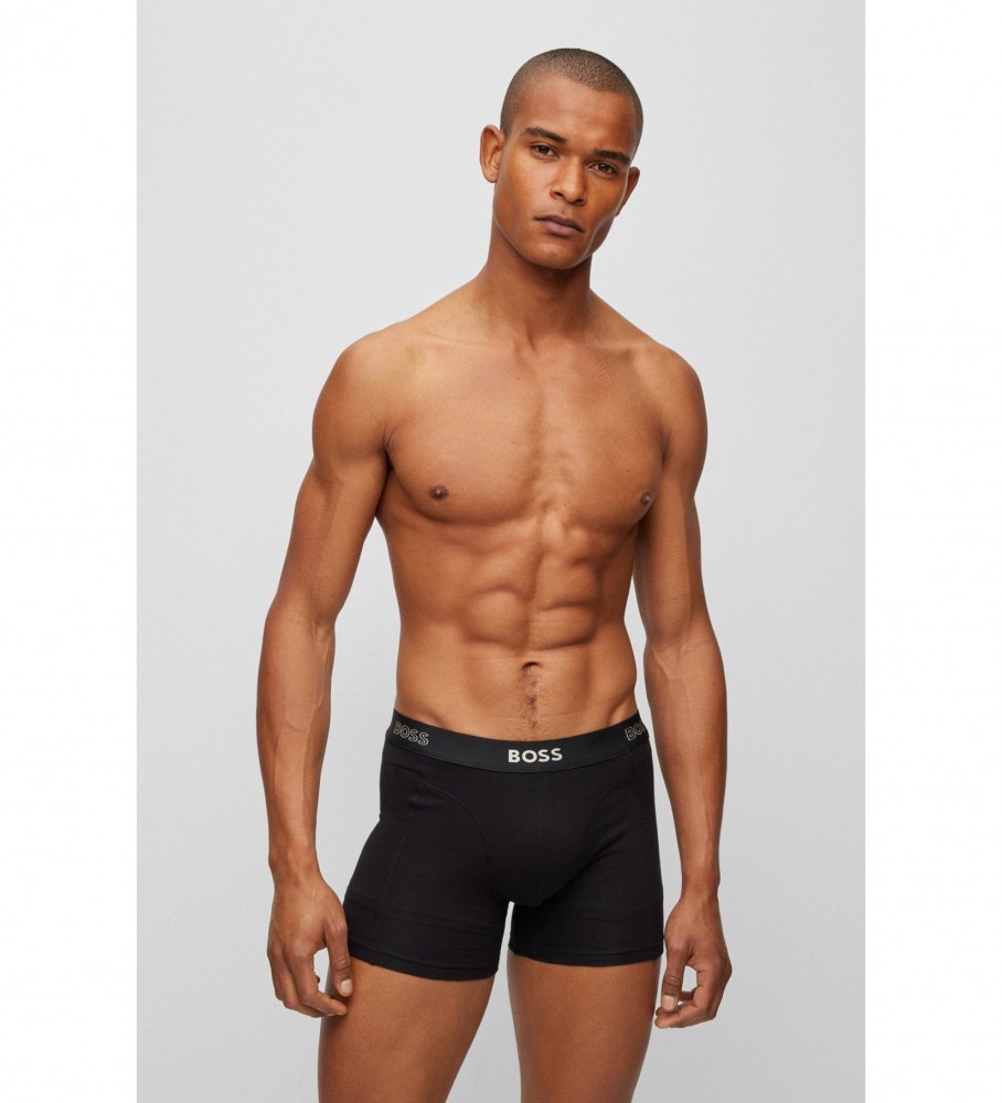 Cuecas Boxer BOSS Pack 2 com Estampa Azul Marinho