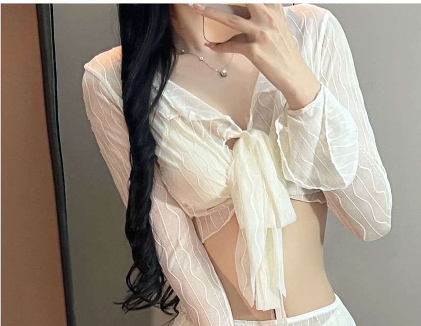 Kansen - Set: effen bikini + cover-up + rok