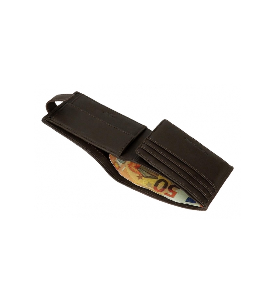 Carteira horizontal Reebok Division com fecho de encaixe, marrom