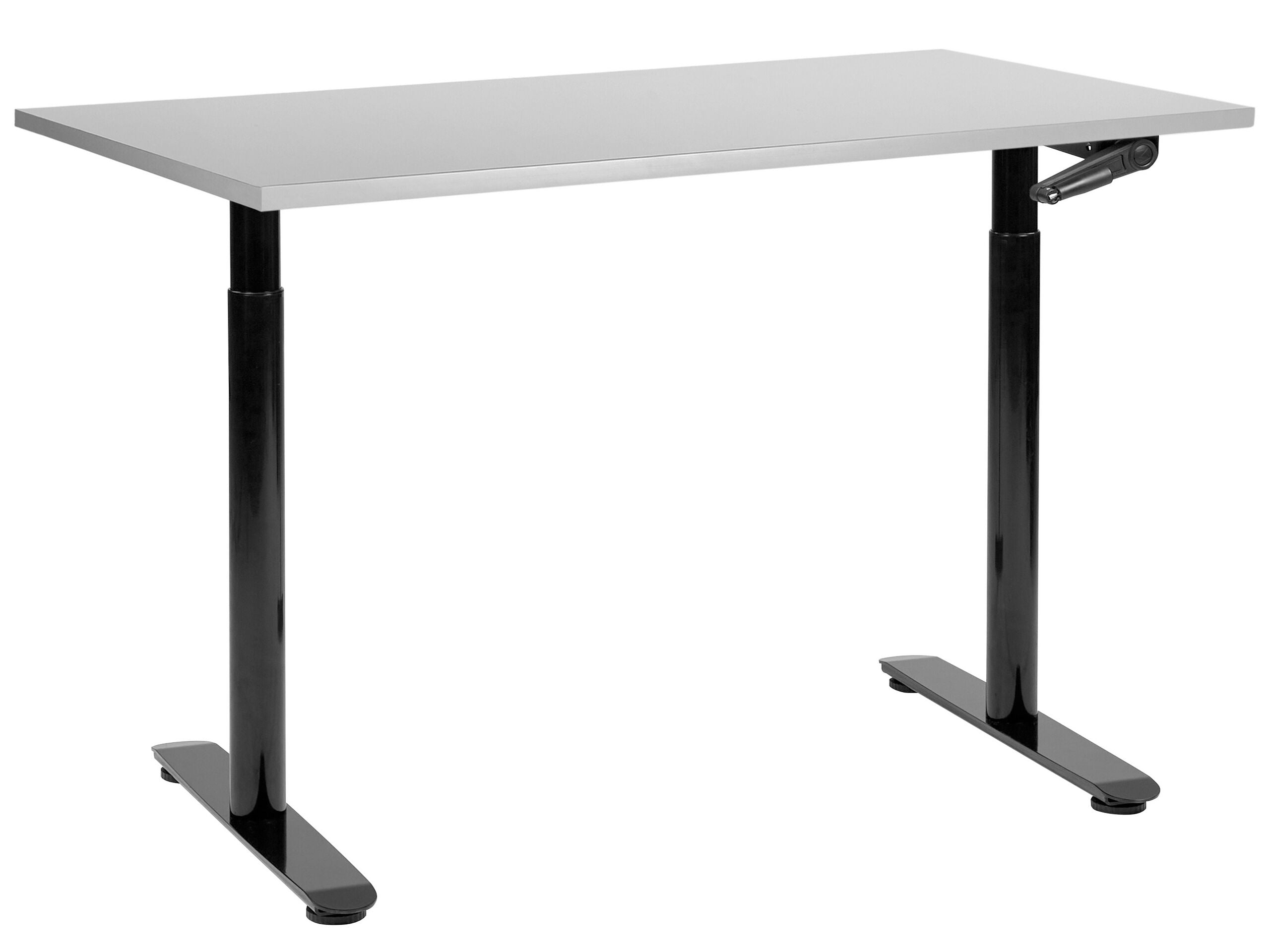 Beliani-DESTINAS-Verstelbaar bureau-Lichtgrijs-120 x 72 cm-MDF