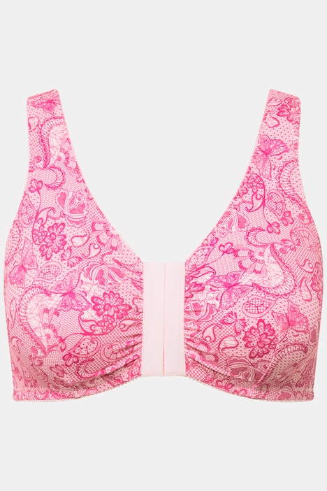 Bustier, Spitzendruck, Vorderverschluss, Mikrofaser