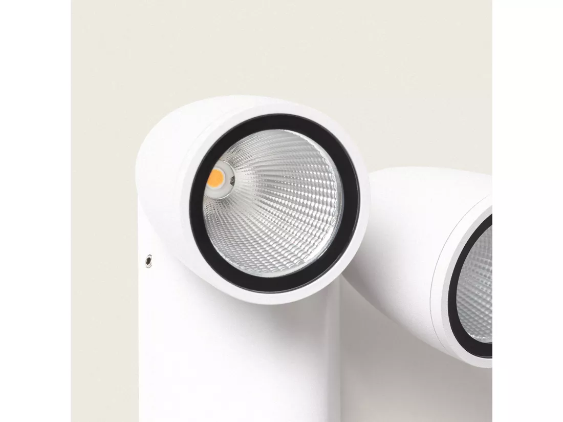 Applique Murale Extérieure LED 12W Aluminium Abel 2 Spots Blanc