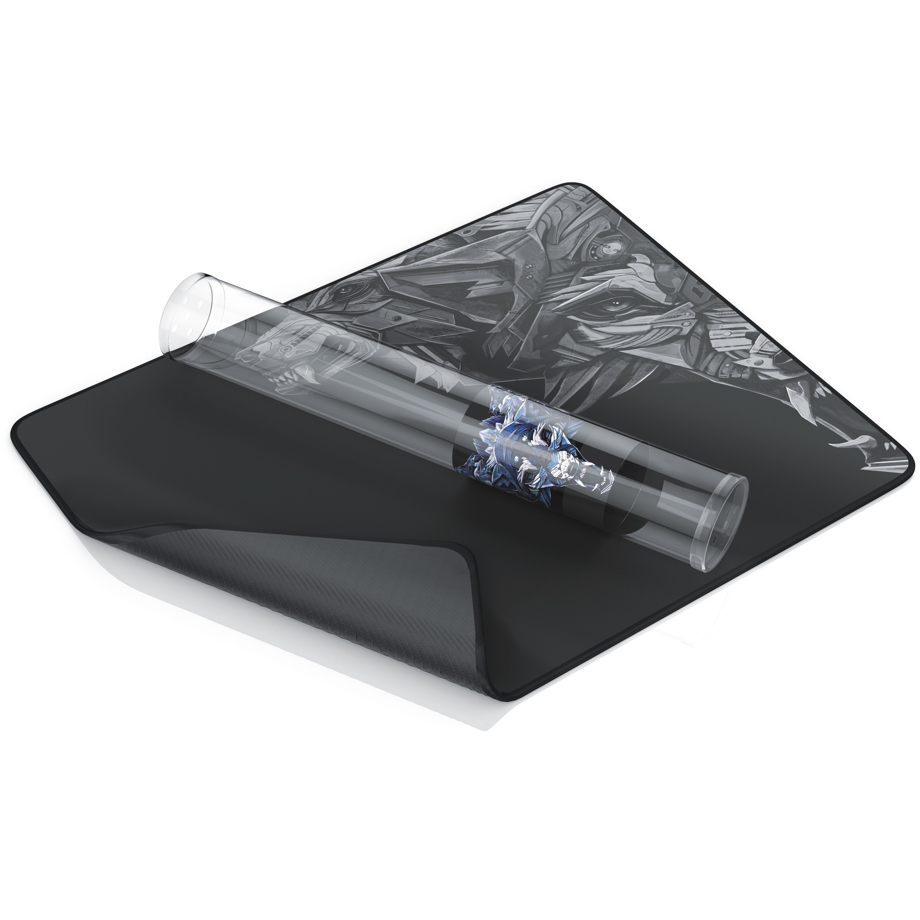 Titanwolf Gaming Mauspad XL, 440 x 350mm Mousepad mit Stoffoberfläche, Gummierte Rückseite, Wolfsmotiv rechts