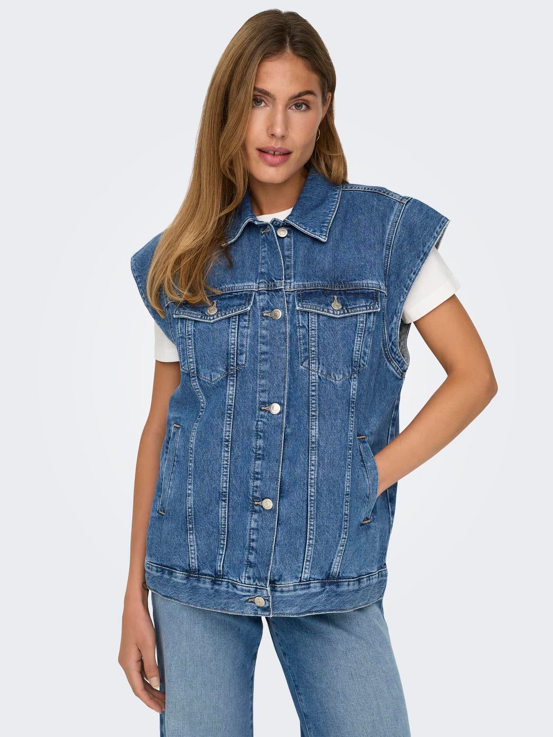 ONLIRENE Jeansweste Medium Blue Denim
